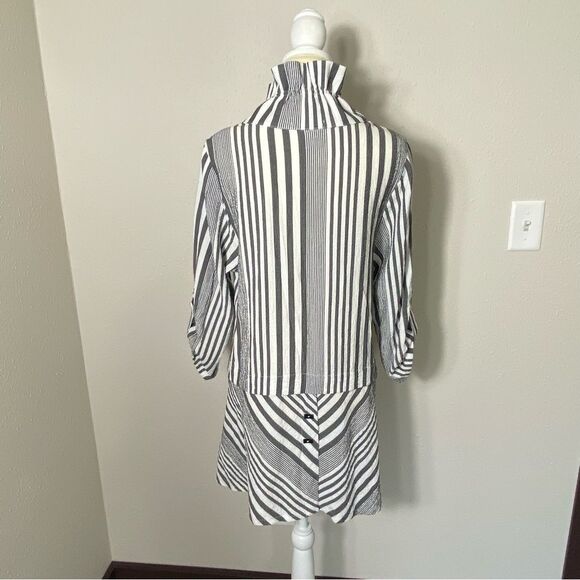 Vintage Moonlight Asymmetrical Striped Button Front Tunic Blouse Women's Size M. - Picture 10 of 16